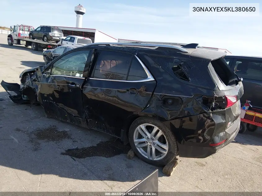 2019 CHEVROLET EQUINOX VIN 3GNAXYEX5KL380650 — фото 3