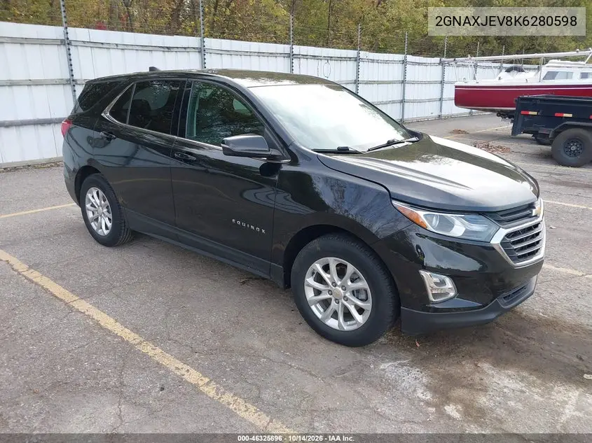 CHEVROLET EQUINOX 2019, VIN 2GNAXJEV8K6280598