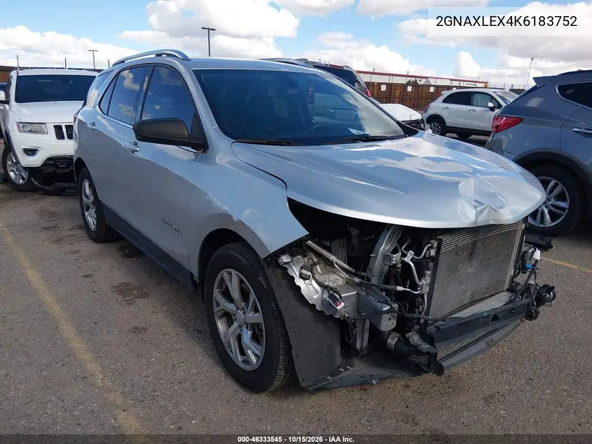 CHEVROLET EQUINOX 2019, VIN 2GNAXLEX4K6183752