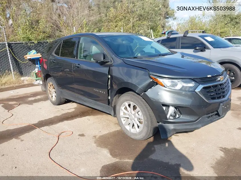 CHEVROLET EQUINOX 2019, VIN 3GNAXHEV6KS503988