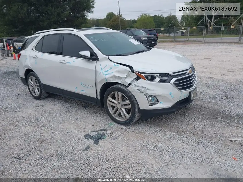 CHEVROLET EQUINOX 2019, VIN 2GNAXPEX0K6187692