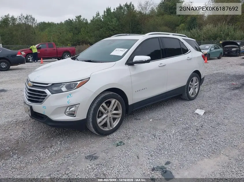 2019 CHEVROLET EQUINOX VIN 2GNAXPEX0K6187692 — фото 2