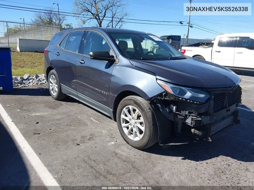 CHEVROLET EQUINOX 2019, VIN 3GNAXHEV5KS526338