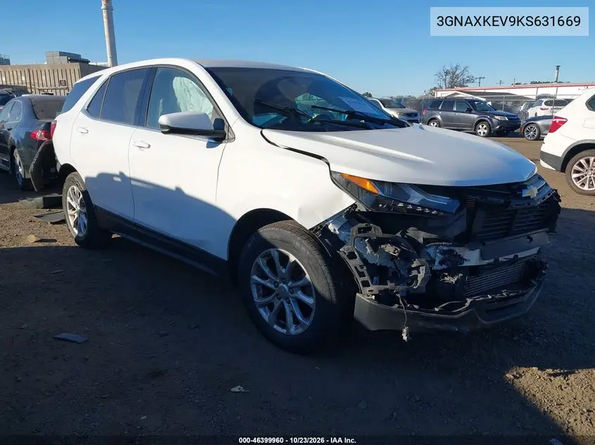 CHEVROLET EQUINOX 2019, VIN 3GNAXKEV9KS631669