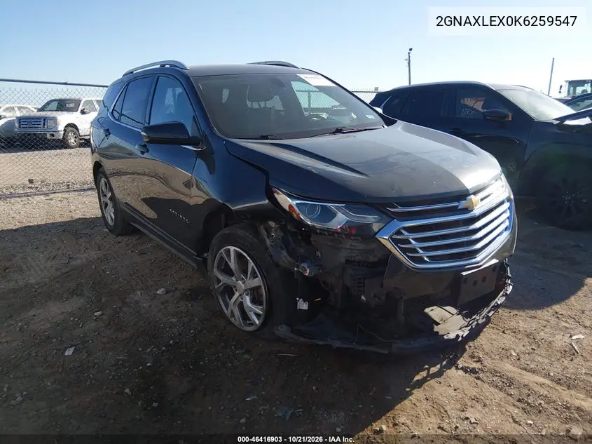 CHEVROLET EQUINOX 2019, VIN 2GNAXLEX0K6259547