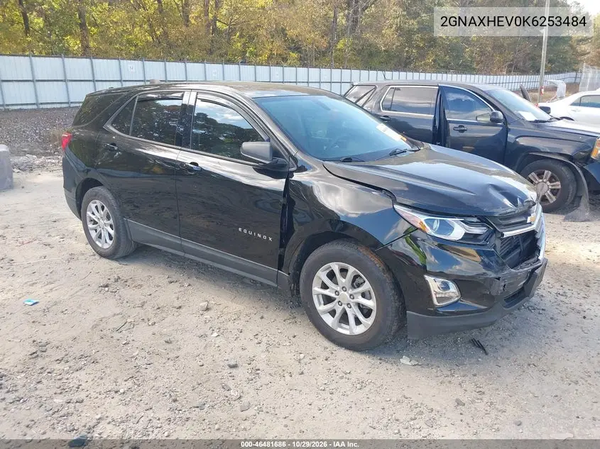 CHEVROLET EQUINOX 2019, VIN 2GNAXHEV0K6253484