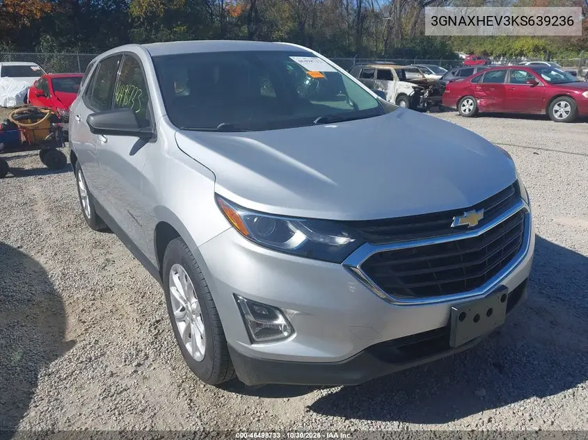 CHEVROLET EQUINOX 2019, VIN 3GNAXHEV3KS639236