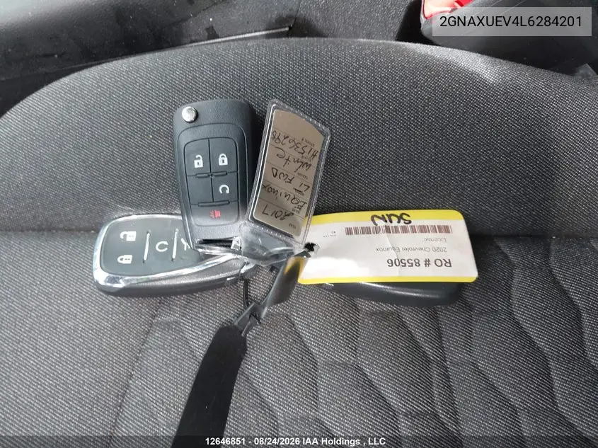 2020 CHEVROLET EQUINOX VIN 2GNAXUEV4L6284201 — фото 11