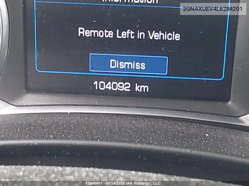 2020 CHEVROLET EQUINOX VIN 2GNAXUEV4L6284201 — фото 16