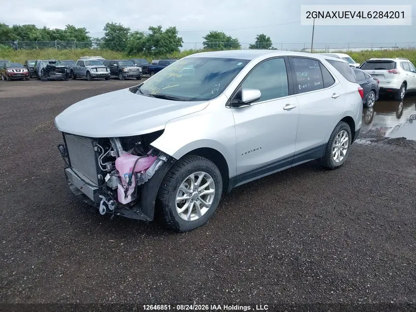 2020 CHEVROLET EQUINOX VIN 2GNAXUEV4L6284201 — фото 2