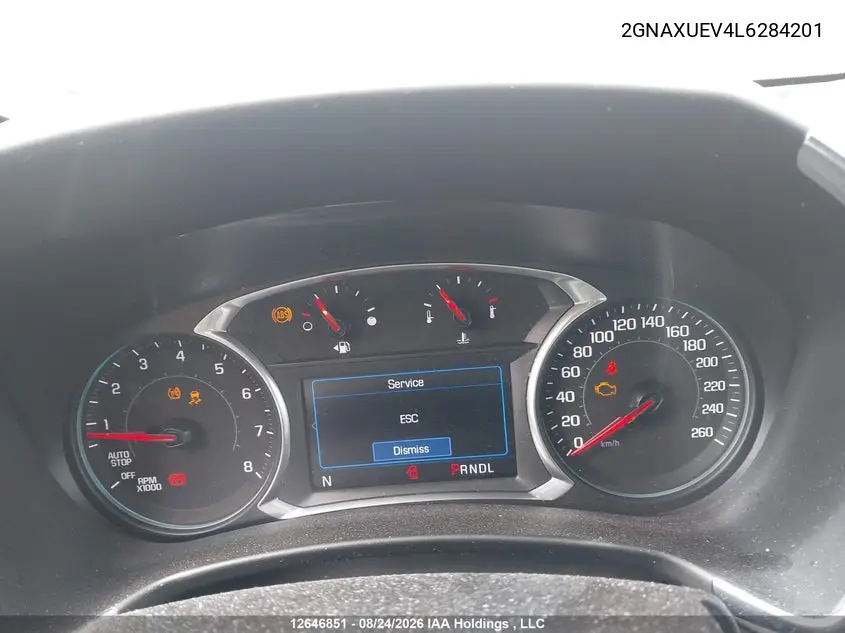 2020 CHEVROLET EQUINOX VIN 2GNAXUEV4L6284201 — фото 7