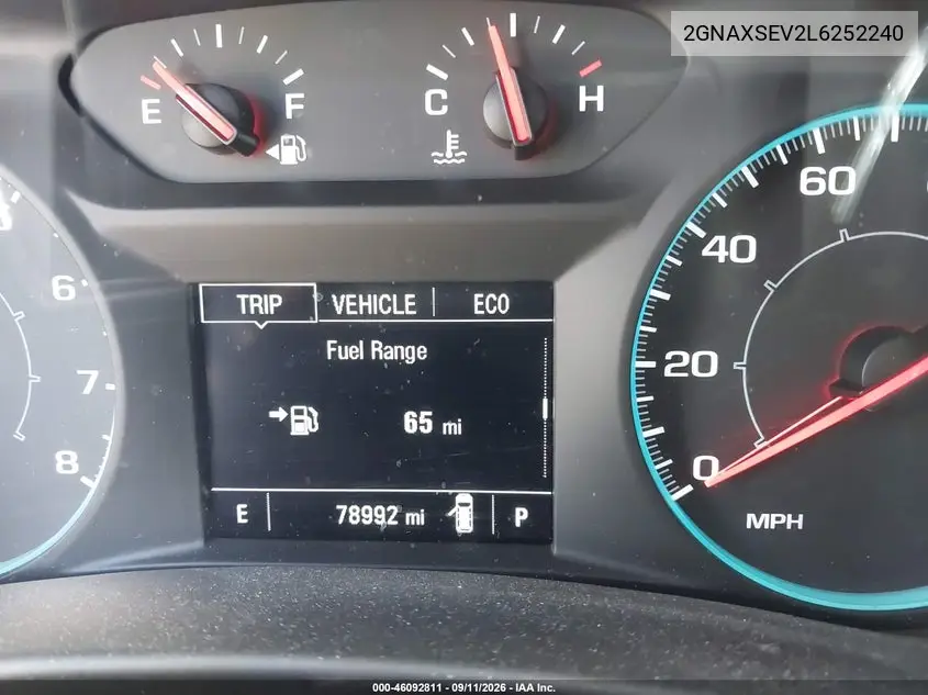2020 CHEVROLET EQUINOX VIN 2GNAXSEV2L6252240 — фото 15