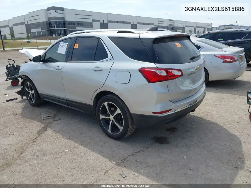 2020 CHEVROLET EQUINOX VIN 3GNAXLEX2LS615886 — фото 3