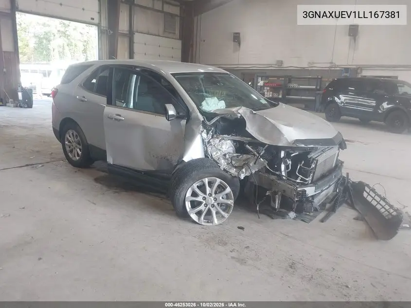 CHEVROLET EQUINOX 2020, VIN 3GNAXUEV1LL167381