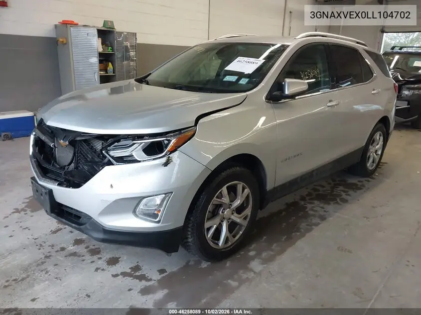 2020 CHEVROLET EQUINOX VIN 3GNAXVEX0LL104702 — фото 2