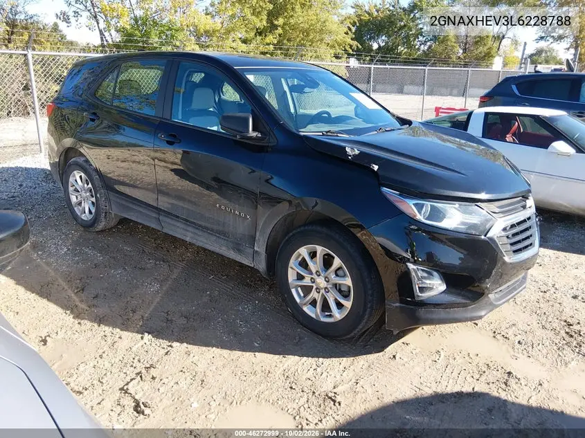 CHEVROLET EQUINOX 2020, VIN 2GNAXHEV3L6228788