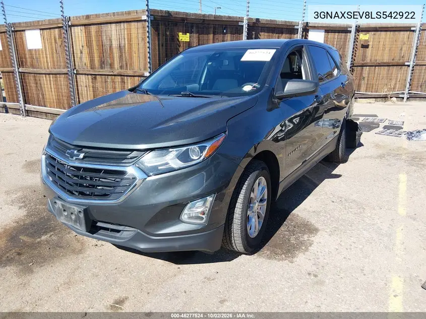 2020 CHEVROLET EQUINOX VIN 3GNAXSEV8LS542922 — фото 2