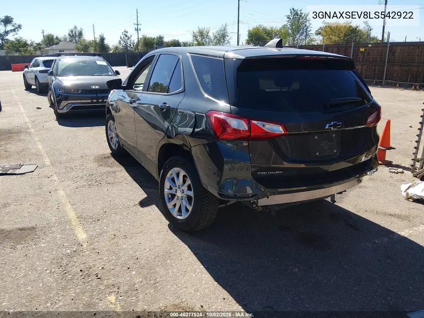 2020 CHEVROLET EQUINOX VIN 3GNAXSEV8LS542922 — фото 3