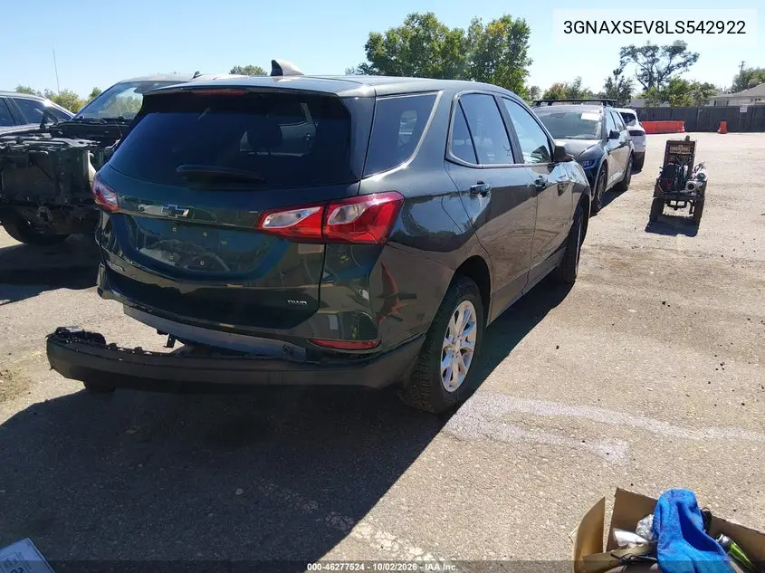 2020 CHEVROLET EQUINOX VIN 3GNAXSEV8LS542922 — фото 4