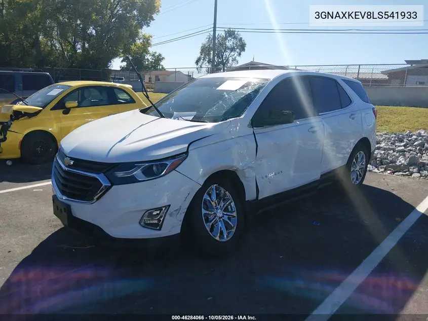2020 CHEVROLET EQUINOX VIN 3GNAXKEV8LS541933 — фото 2