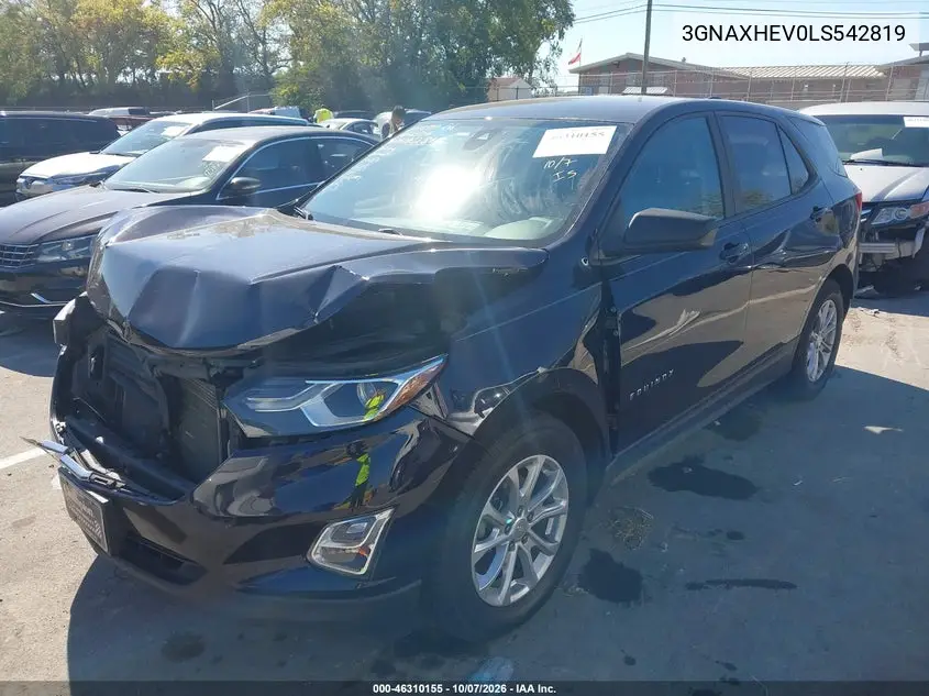 2020 CHEVROLET EQUINOX VIN 3GNAXHEV0LS542819 — фото 2