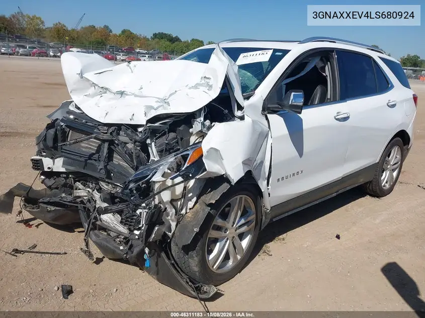2020 CHEVROLET EQUINOX VIN 3GNAXXEV4LS680924 — фото 2