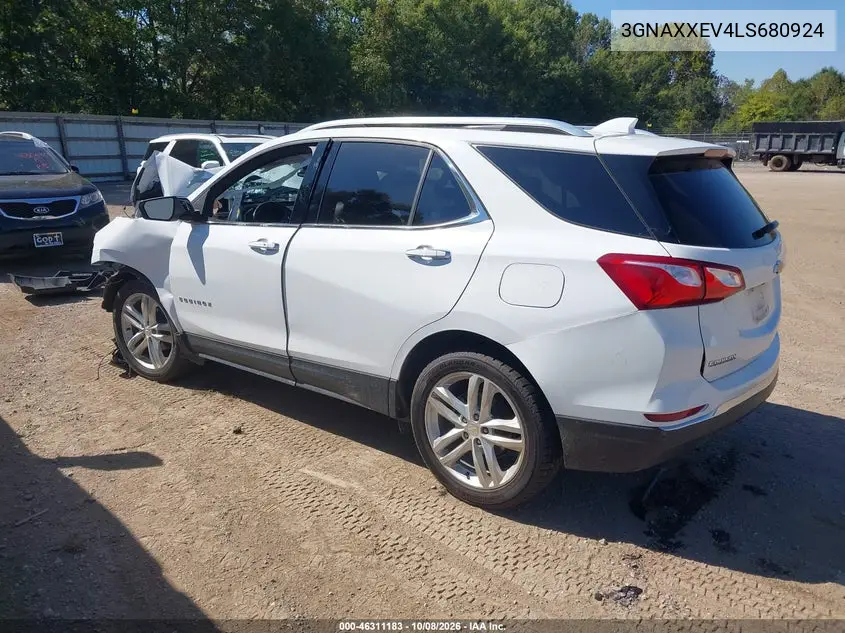 2020 CHEVROLET EQUINOX VIN 3GNAXXEV4LS680924 — фото 3