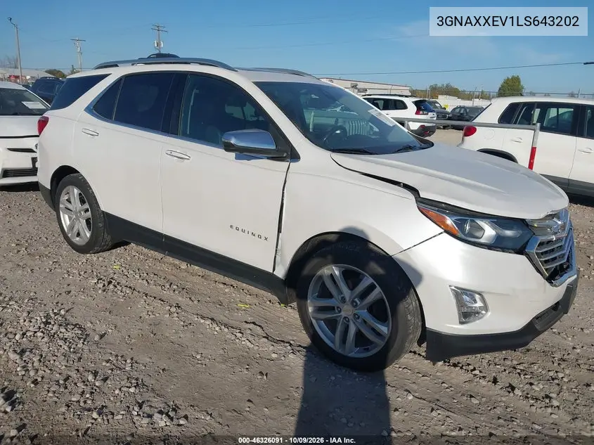 CHEVROLET EQUINOX 2020, VIN 3GNAXXEV1LS643202