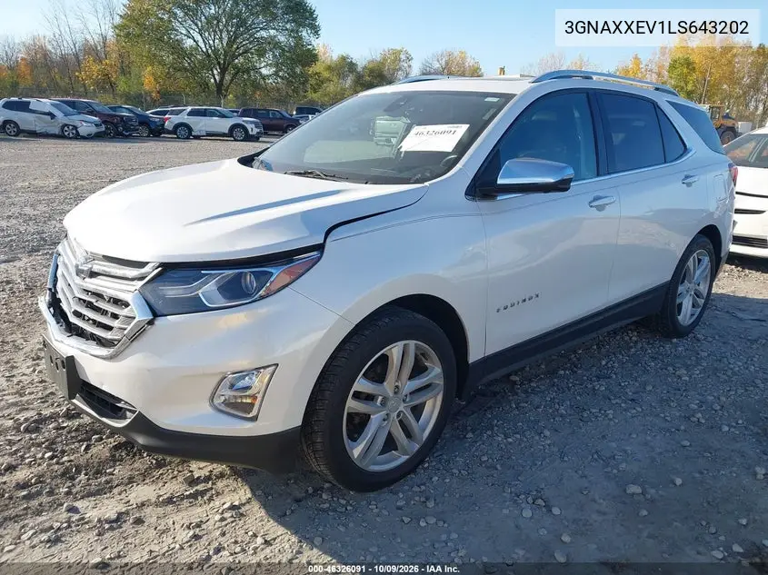 2020 CHEVROLET EQUINOX VIN 3GNAXXEV1LS643202 — фото 2