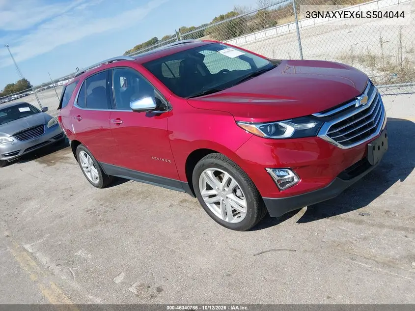 CHEVROLET EQUINOX 2020, VIN 3GNAXYEX6LS504044