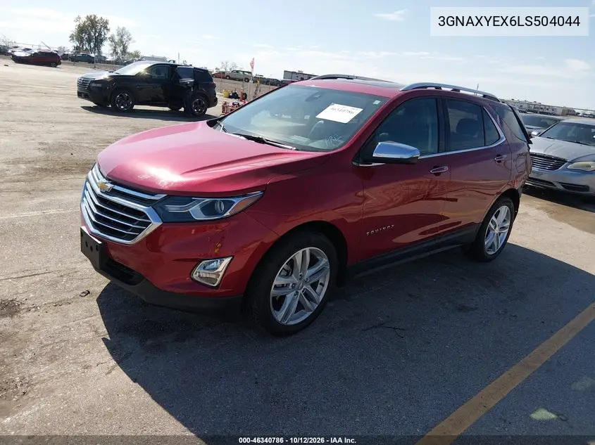 2020 CHEVROLET EQUINOX VIN 3GNAXYEX6LS504044 — фото 2