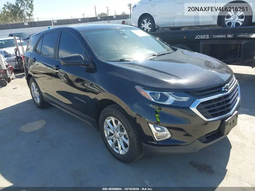 CHEVROLET EQUINOX 2020, VIN 2GNAXFEV4L6216251