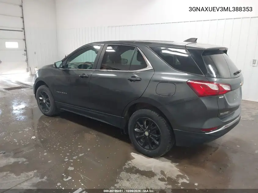 2021 CHEVROLET EQUINOX VIN 3GNAXUEV3ML388353 — фото 3