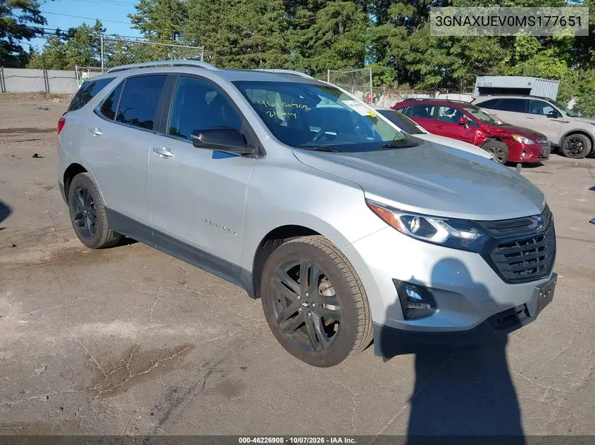 CHEVROLET EQUINOX 2021, VIN 3GNAXUEV0MS177651