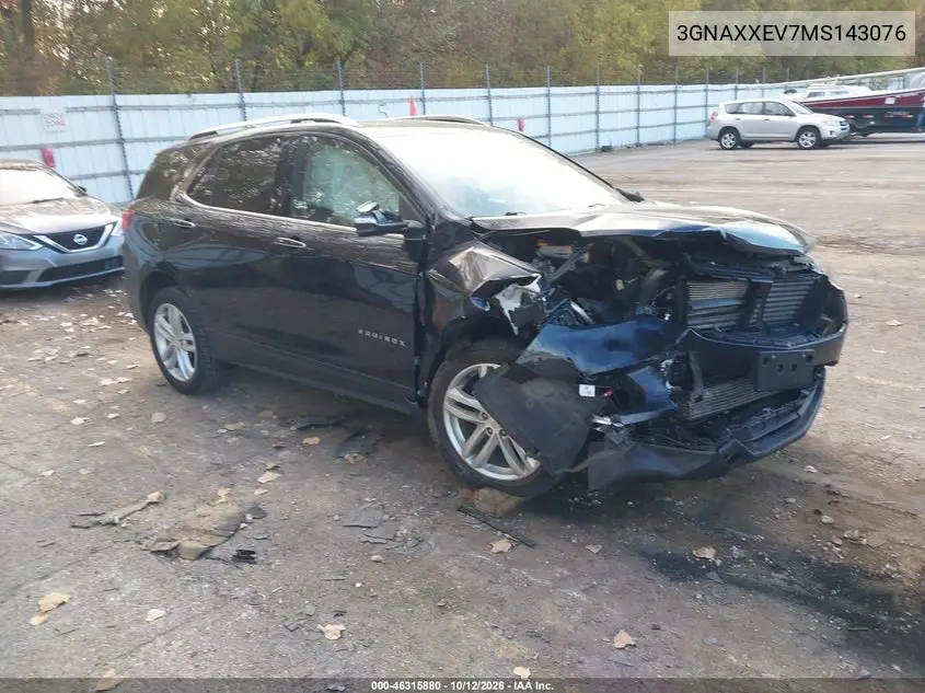 CHEVROLET EQUINOX 2021, VIN 3GNAXXEV7MS143076
