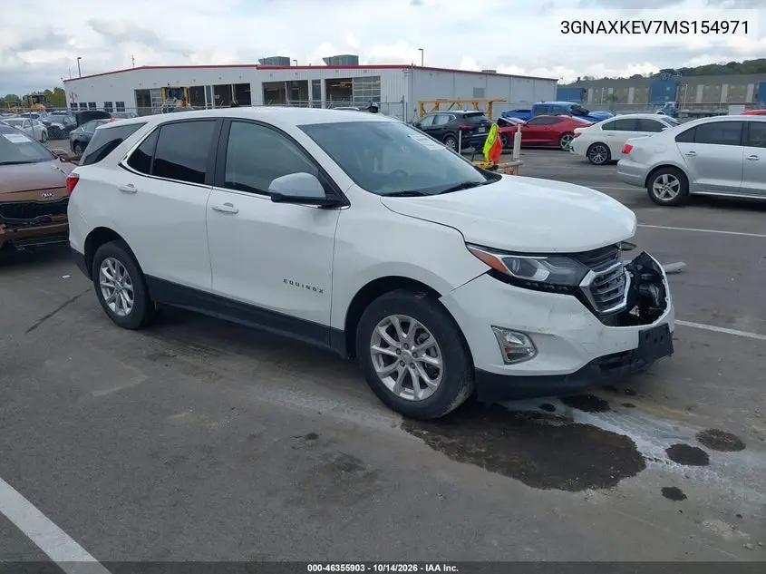 CHEVROLET EQUINOX 2021, VIN 3GNAXKEV7MS154971