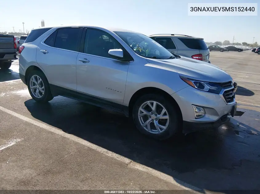 CHEVROLET EQUINOX 2021, VIN 3GNAXUEV5MS152440
