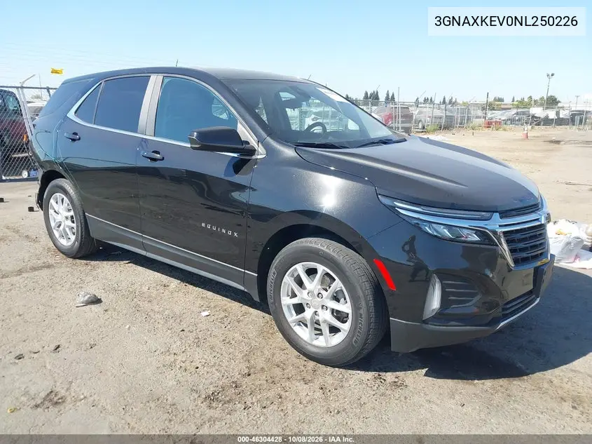 CHEVROLET EQUINOX 2022, VIN 3GNAXKEV0NL250226