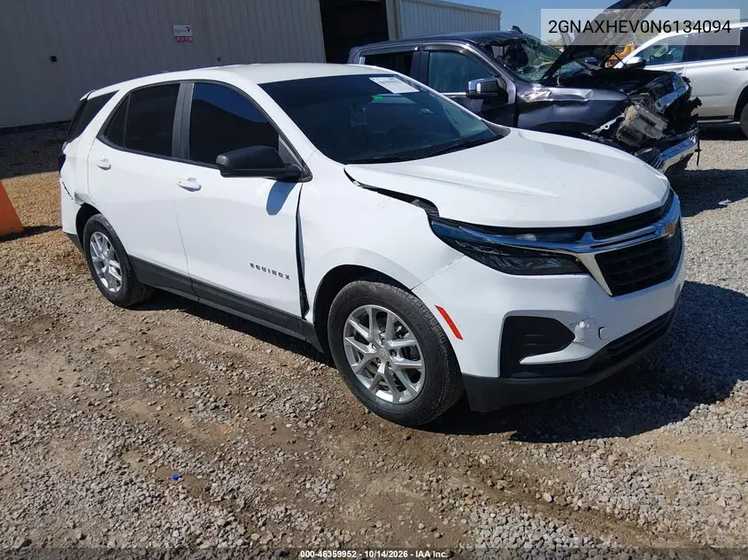 CHEVROLET EQUINOX 2022, VIN 2GNAXHEV0N6134094