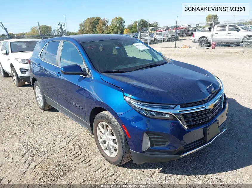 CHEVROLET EQUINOX 2022, VIN 3GNAXKEV8NS193361
