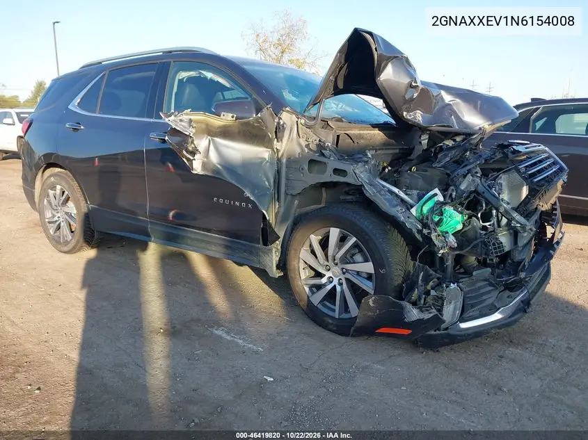 CHEVROLET EQUINOX 2022, VIN 2GNAXXEV1N6154008