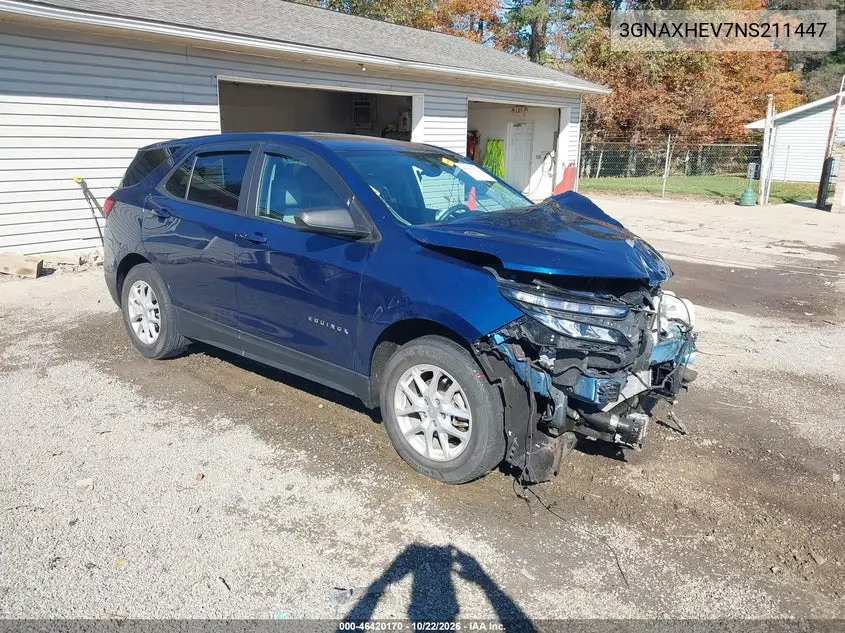 CHEVROLET EQUINOX 2022, VIN 3GNAXHEV7NS211447
