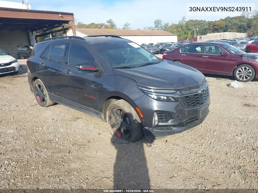 CHEVROLET EQUINOX 2022, VIN 3GNAXXEV9NS243911