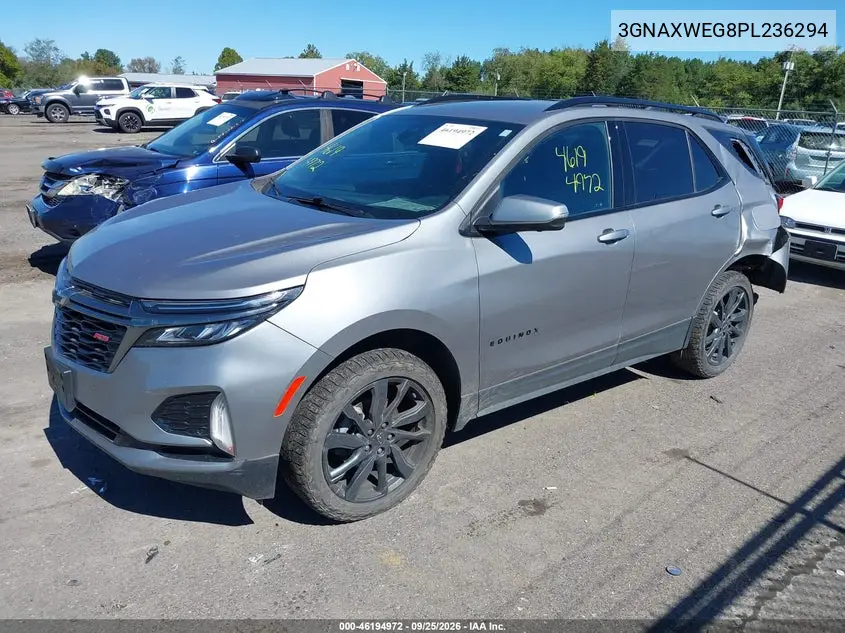 2023 CHEVROLET EQUINOX VIN 3GNAXWEG8PL236294 — фото 2
