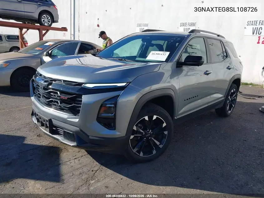 2025 CHEVROLET EQUINOX VIN 3GNAXTEG8SL108726 — фото 2