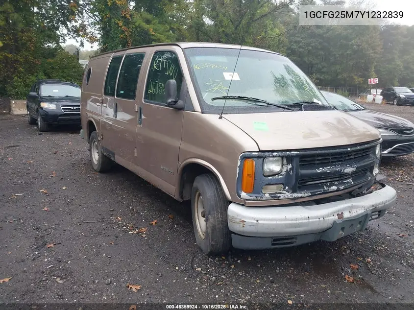 CHEVROLET EXPRESS 2000, VIN 1GCFG25M7Y1232839