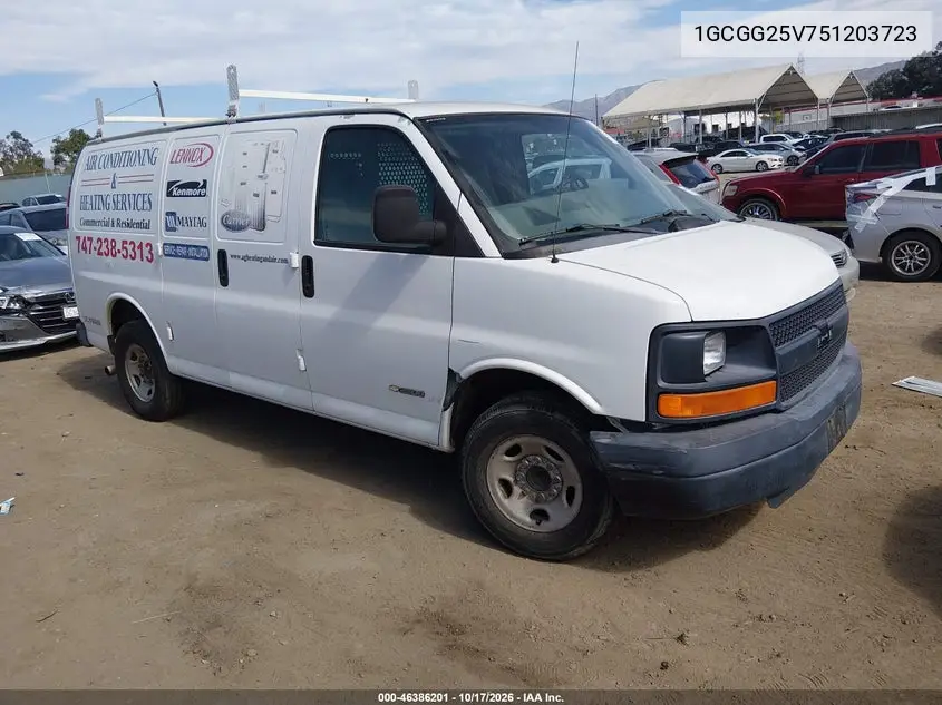 CHEVROLET EXPRESS 2005, VIN 1GCGG25V751203723