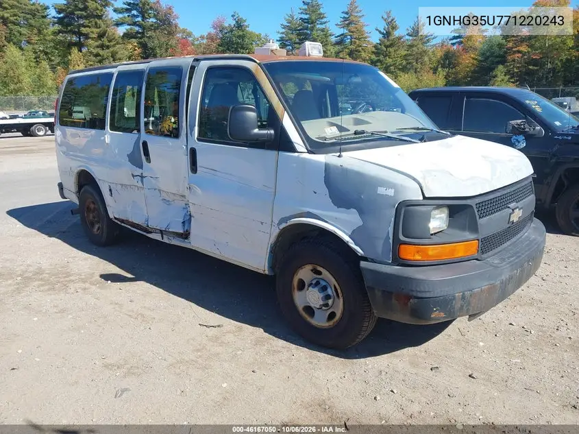CHEVROLET EXPRESS 2007, VIN 1GNHG35U771220243