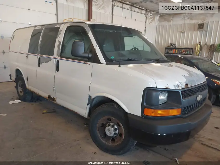 CHEVROLET EXPRESS 2010, VIN 1GCZGFBG0A1137547