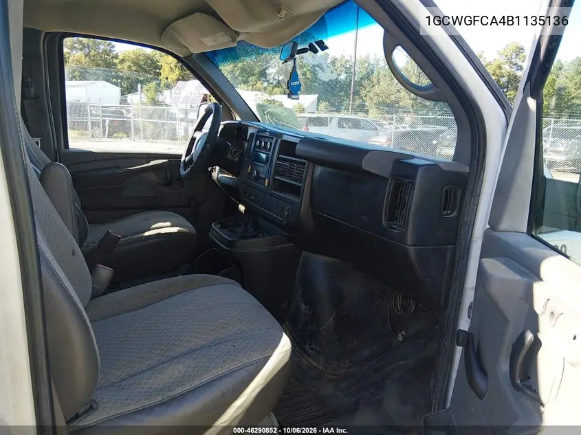 2011 CHEVROLET EXPRESS VIN 1GCWGFCA4B1135136 — фото 5